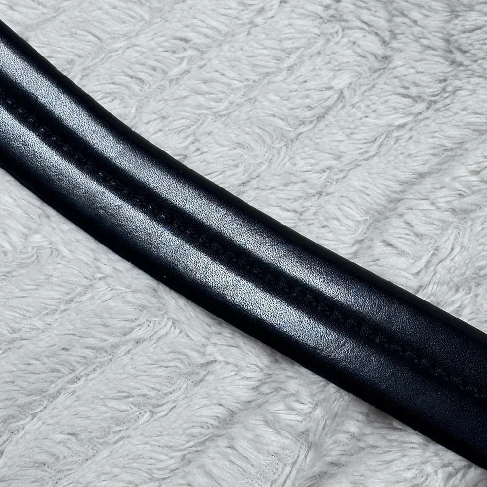 Andrea D'amico Men’s Black Leather Belt Made in Italy, 34
